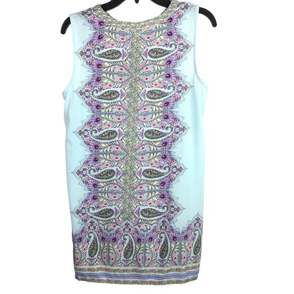 J. Jill Paisley Tunic Top Tank Sleeveless Boho Long Paisley Size Medium Petite - Picture 5 of 11